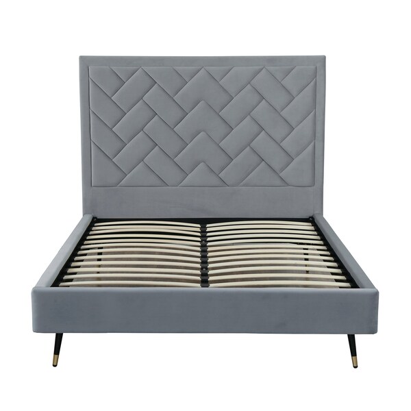 Manhattan Comfort Crosby Queen-Size Bed in Grey - BD009-QN-GY