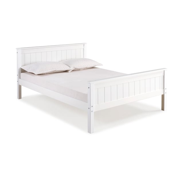 Alaterre Furniture Harmony Full Wood Platform Bed, White - AJHO20WH