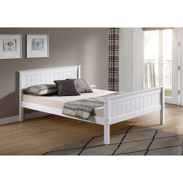 Alaterre Furniture Harmony Full Wood Platform Bed, White - AJHO20WH