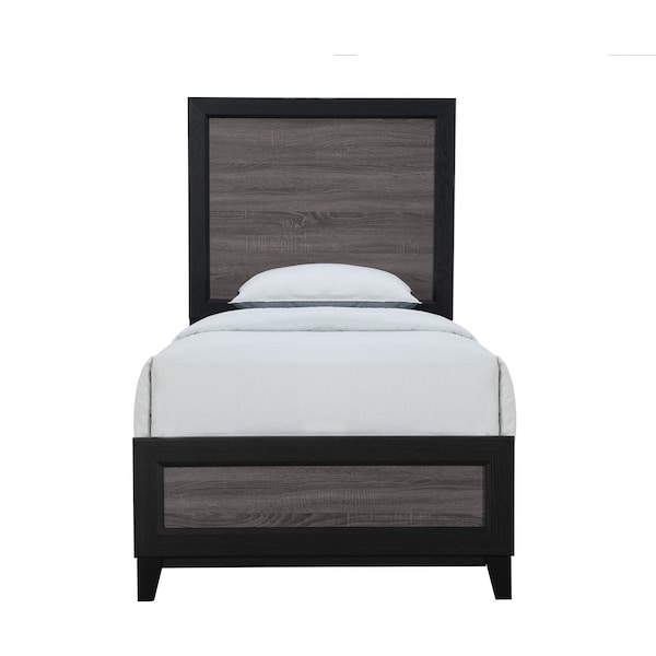 Global Furniture Usa Farmhouse Paper Lisbon Grey And Black Twin Bed - 2282