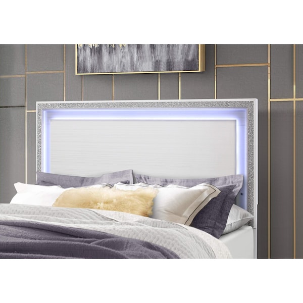 Global Furniture Usa Transitional Glam  Lily White Full Bed - 3013