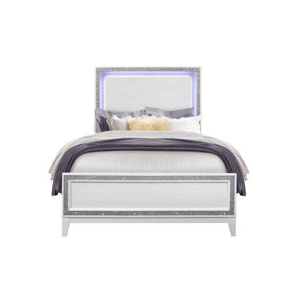 Global Furniture Usa Transitional Glam  Lily White Full Bed - 3013