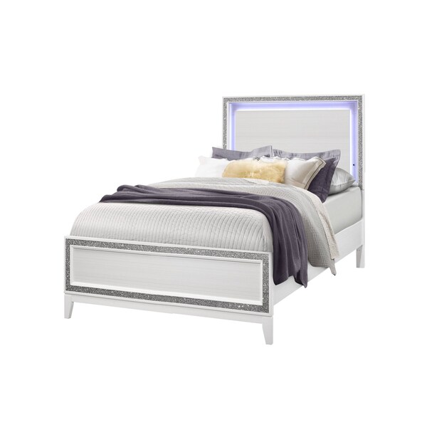Global Furniture Usa Transitional Glam  Lily White Full Bed - 3013