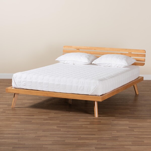 Baxton Studio Joaquin Modern Japandi Rustic Brown Finished Wood Queen Size Platform Bed - 235-13241-ZORO