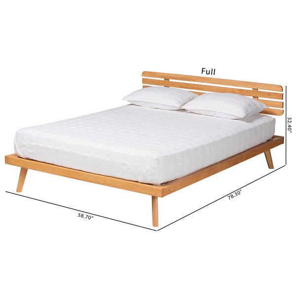 Baxton Studio Joaquin Modern Japandi Rustic Brown Finished Wood Queen Size Platform Bed - 235-13241-ZORO