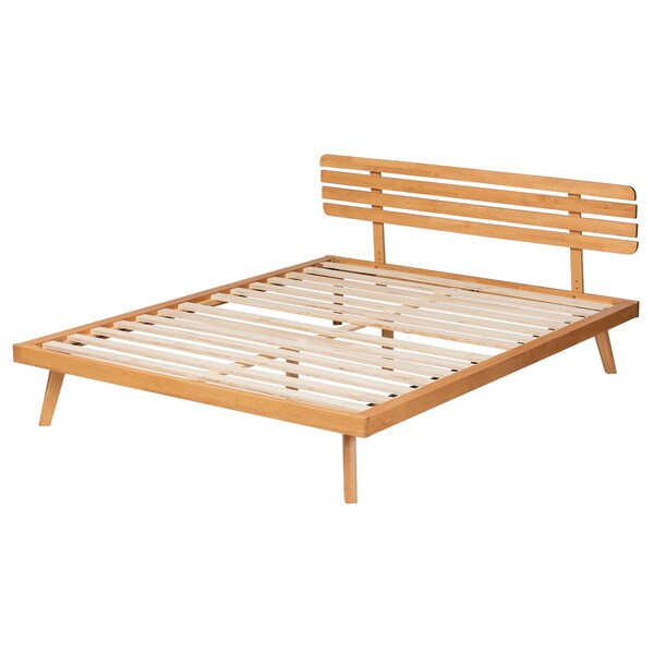 Baxton Studio Joaquin Modern Japandi Rustic Brown Finished Wood Queen Size Platform Bed - 235-13241-ZORO