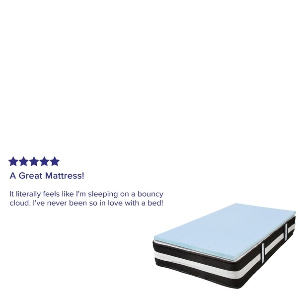 Flash Furniture 12" Twin Mattress & Memory Foam Topper Bundle - CL-E230P-2M35-T-GG