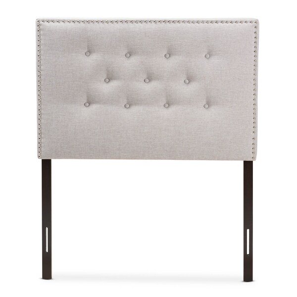 Baxton Studio Windsor Modern Greyish Beige Upholstered Twin Size Headboard - 142-8302