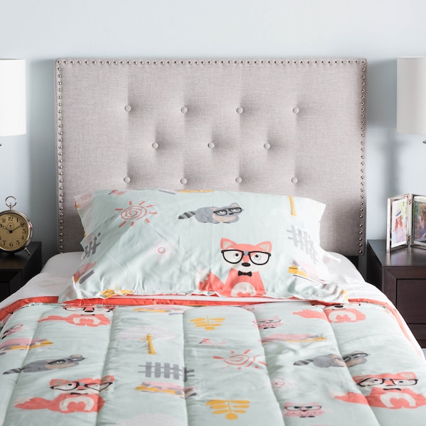 Baxton Studio Windsor Modern Greyish Beige Upholstered Twin Size Headboard - 142-8302