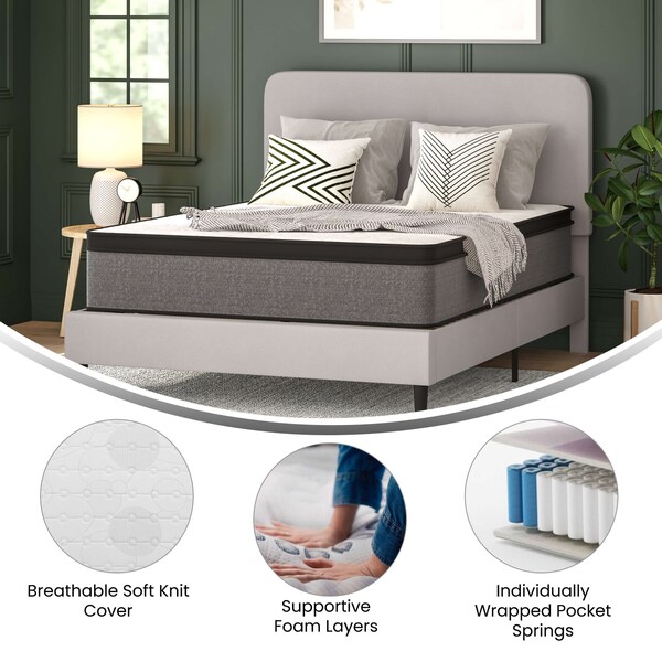 Flash Furniture Queen 13" Pressure Relief Pillow Top Mattress - CL-ET232-13-Q-GG