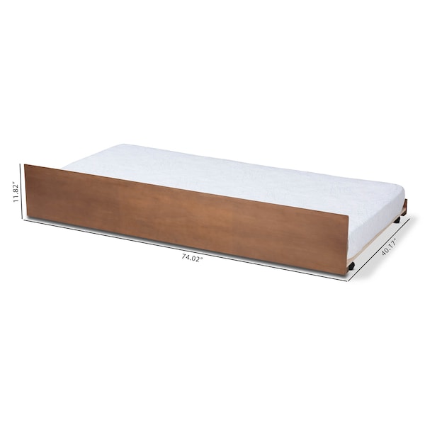 Baxton Studio Toveli Ash Walnut Finished Twin Size Trundle Bed - 159-10648