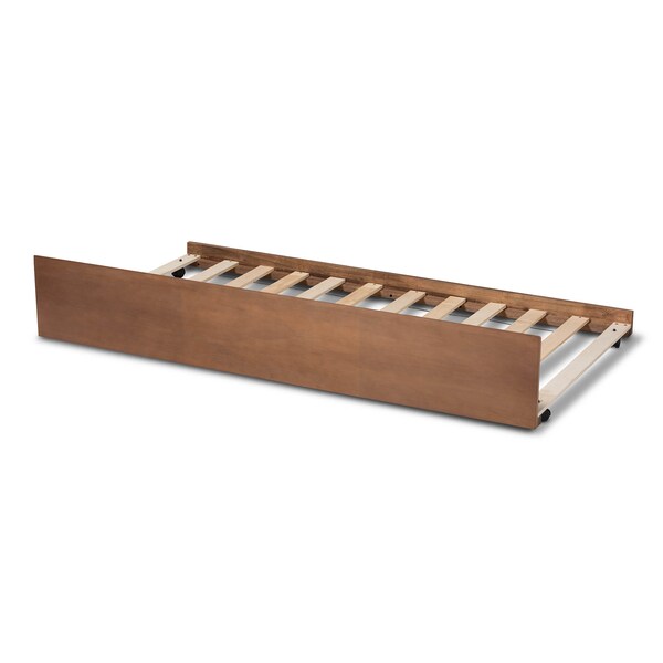 Baxton Studio Toveli Ash Walnut Finished Twin Size Trundle Bed - 159-10648
