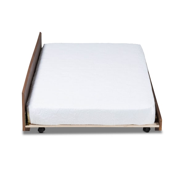 Baxton Studio Toveli Ash Walnut Finished Twin Size Trundle Bed - 159-10648