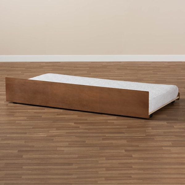 Baxton Studio Toveli Ash Walnut Finished Twin Size Trundle Bed - 159-10648