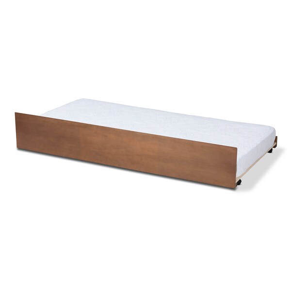 Baxton Studio Toveli Ash Walnut Finished Twin Size Trundle Bed - 159-10648