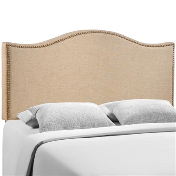 East End Imports Curl Queen Nailhead Upholstered Headboard, Cafe - MOD-5206-CAF