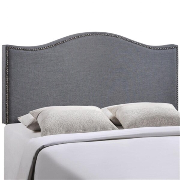 East End Imports Curl Queen Nailhead Upholstered Headboard- Smoke - MOD-5206-SMK