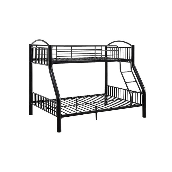 Homeroots 78 x 56 x 67 in. Twin Over Full Black Bunk Bed - 286161