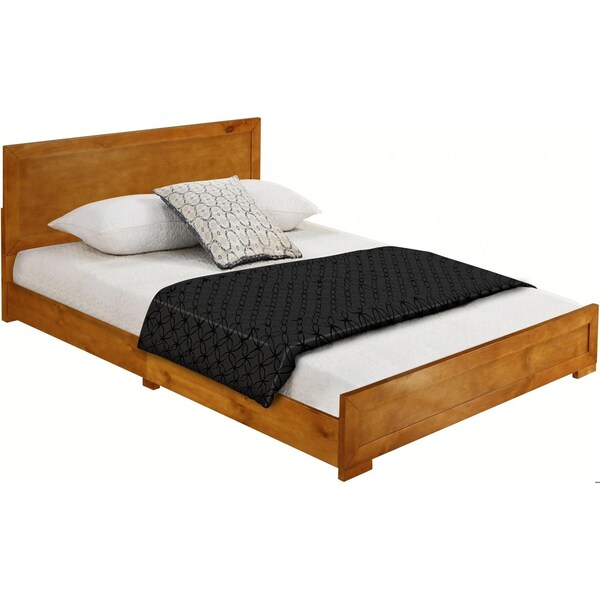 Homeroots 35.4 x 63 x 82.3 in. Oak Wood Queen Size Platform Bed - 397101