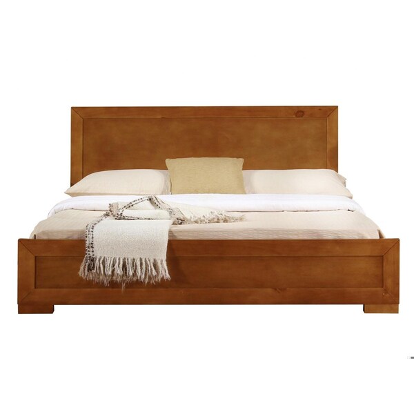 Homeroots 35.4 x 63 x 82.3 in. Oak Wood Queen Size Platform Bed - 397101