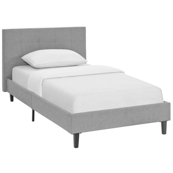 Modway Furniture Linnea Twin Size Bed, Light Gray - MOD-5422-LGR