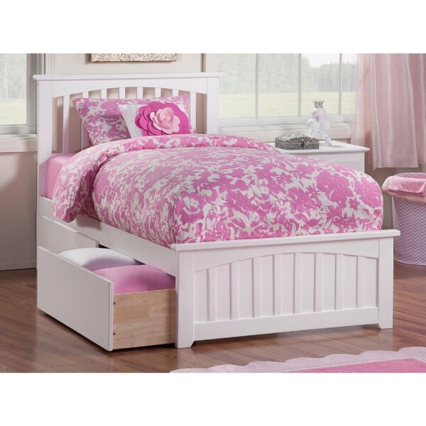 Atlantic Furniture Mission Match Foot Board with Urban Bed Drawers, White - Twin Extra Large - AR8716112