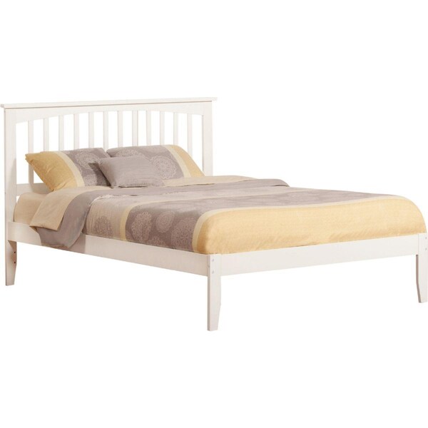 Atlantic Furniture Mission Bed with Open Foot Board, White - Queen - AR8741002