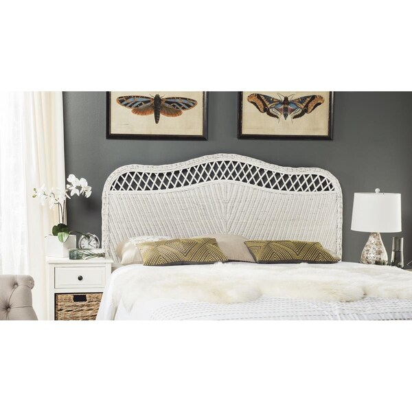 Safavieh Sephina White Rattan Queen Headboard - SEA8033B-Q