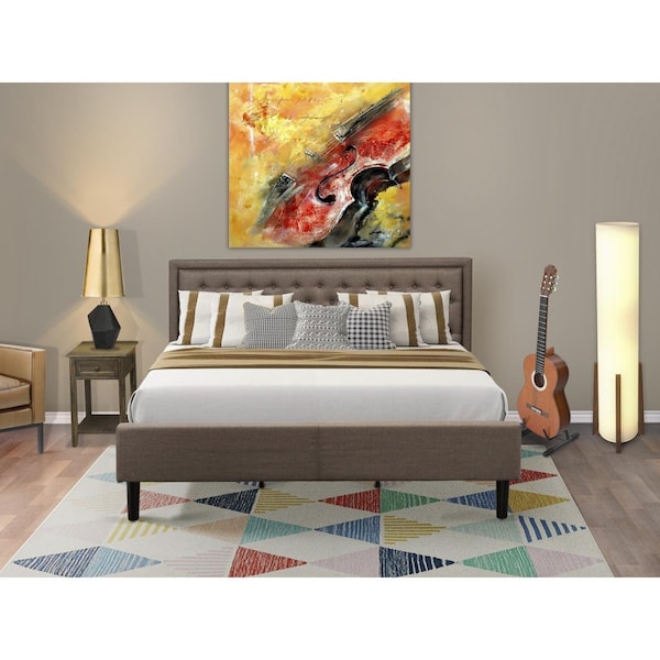East West Furniture 2 Piece Kendall King Size Bedroom Set - Black - KD18K-1DE07