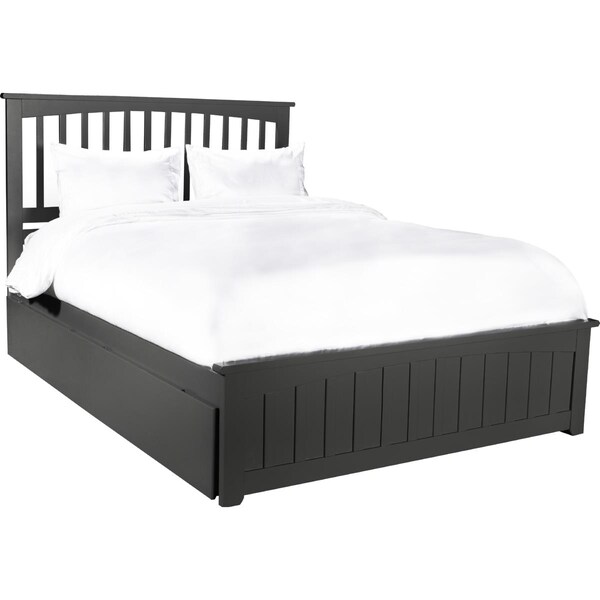 Atlantic Furniture Mission Queen Platform Bed With Matching Foot Board With 2 Urban Bed Drawers - Grey - AR8746119