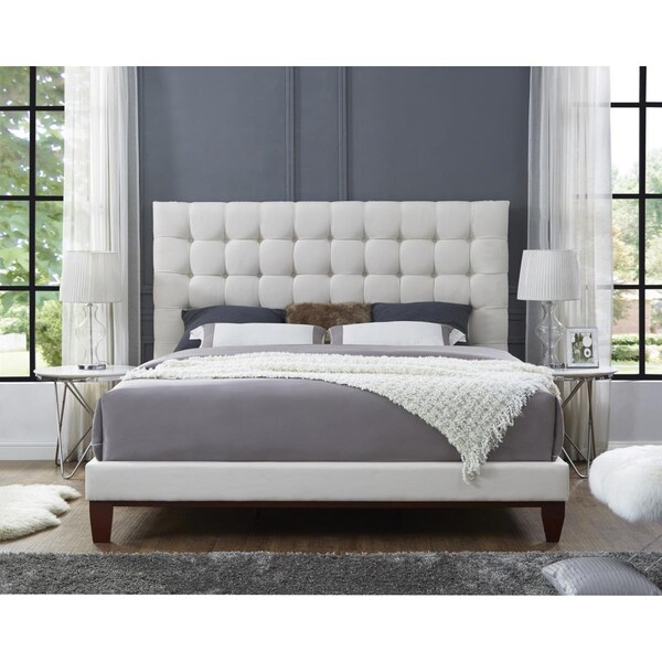 Posh Living Blake Linen Button Tufted Platform Bed King Size - Beige - BD24-03BEK-UE