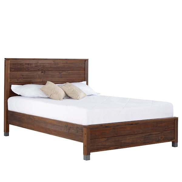 Daphnes Dinnette Baja Platform Queen Size Bed Walnut - 50 x 85 x 66.5 in. - DA2827352