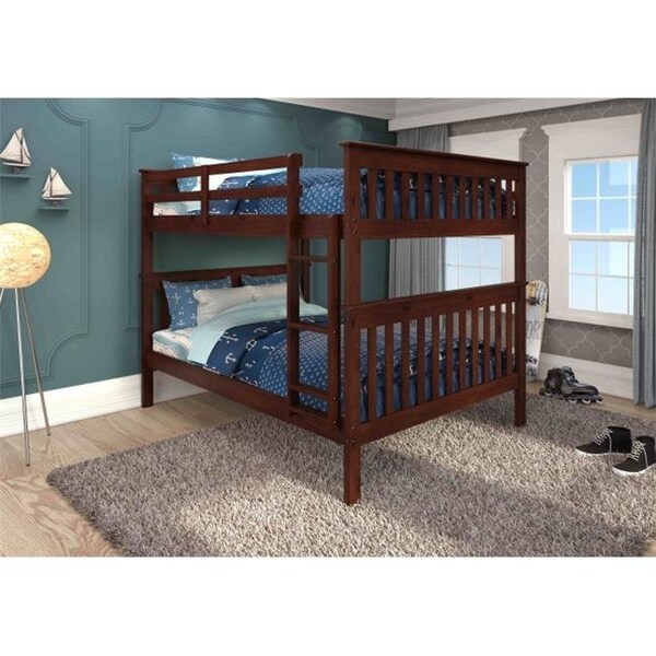 Pivot Direct Pivot Direct PD-123-3CP Full Size Mission Bunkbed with Slat-Kits Mattress Ready - Dark Cappuccino - PD_123_3CP