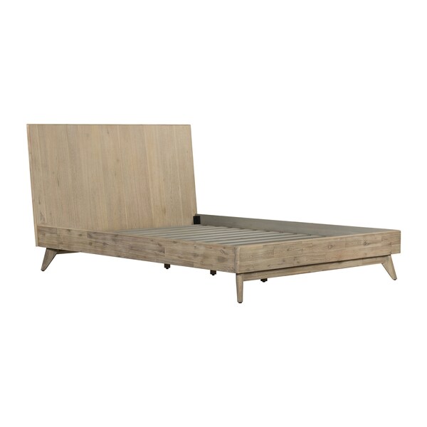 Armen Living Baly Acacia Mid-Century Gray Sandblast Platform King Bed - LCLFBDGRKG