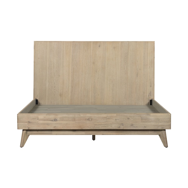 Armen Living Baly Acacia Mid-Century Gray Sandblast Platform King Bed - LCLFBDGRKG