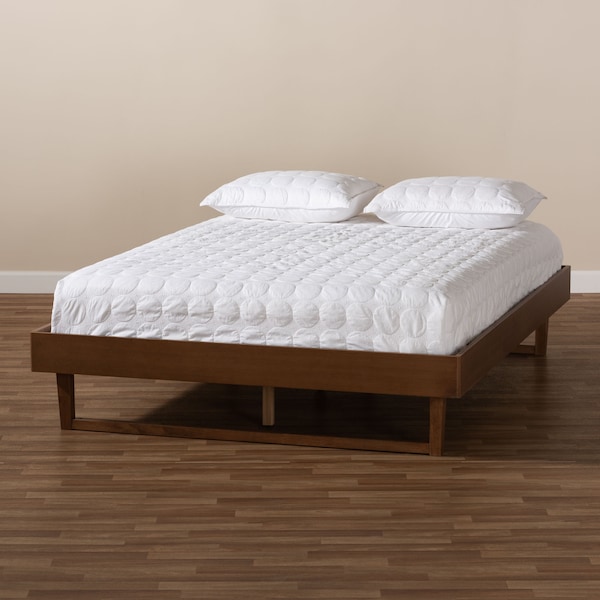 Baxton Studio Liliya Walnut Brown Finished Wood Queen Size Platform Bed Frame - 156-9411