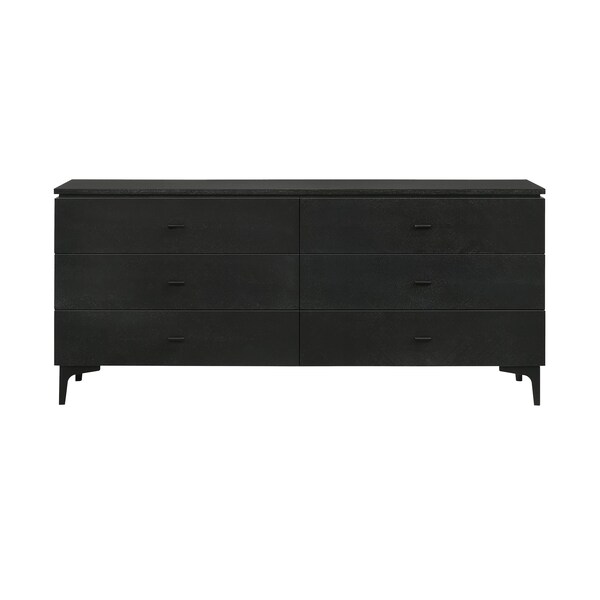 Armen Living Legend 4 Piece Gray Fabric King Platform Bedroom Set with Dresser and Nightstands - SETLEBDCHKG4B