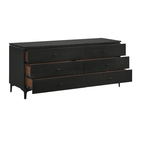 Armen Living Legend 4 Piece Gray Fabric King Platform Bedroom Set with Dresser and Nightstands - SETLEBDCHKG4B