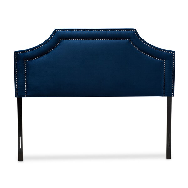 Baxton Studio Avignon Royal Blue Velvet Upholstered Queen Size Headboard - 155-9329