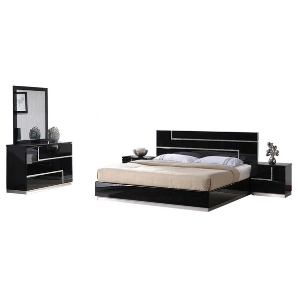 Best Master Furniture Bardelona Eastern King 5 Pcs 5 Piece Bardelona Black King Bedroom Set - BARCELONA EASTERN KING 5 PCS