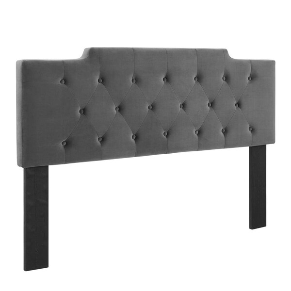 Modway Furniture Juliet Tufted Performance Velvet Headboard, Charcoal - Twin Size - MOD-6184-CHA