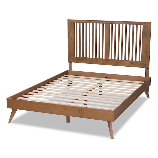 Baxton Studio Takeo Mid-Century Modern Transitional Ash Walnut Finished Wood King Size Platform Bed - 180-11153-9409-ZORO
