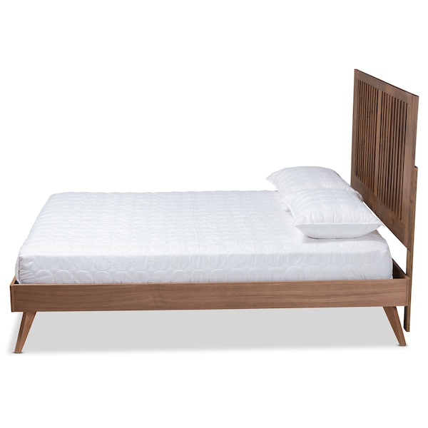 Baxton Studio Takeo Mid-Century Modern Transitional Ash Walnut Finished Wood King Size Platform Bed - 180-11153-9409-ZORO