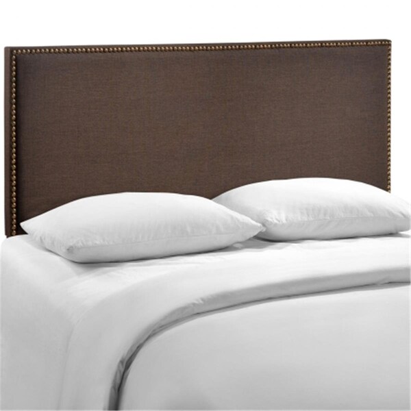 East End Imports Region Queen Nailhead Upholstered Headboard- Dark Brown - MOD-5215-DBR
