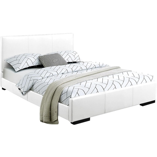 Homeroots 34.8 x 63.4 x 85.4 in. White Platform Queen Size Bed - 396995
