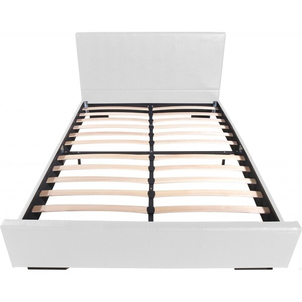Homeroots 34.8 x 63.4 x 85.4 in. White Platform Queen Size Bed - 396995