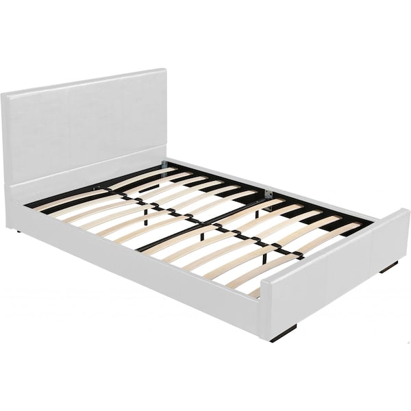 Homeroots 34.8 x 63.4 x 85.4 in. White Platform Queen Size Bed - 396995