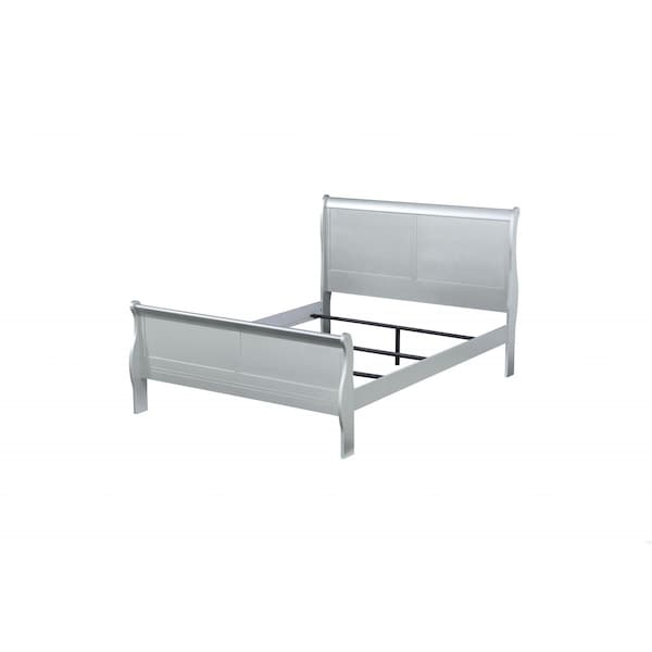 Homeroots 62 x 90 x 47 in. Platinum Wood Queen Bed - 347110