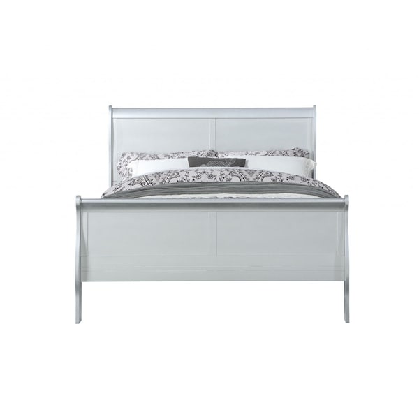 Homeroots 62 x 90 x 47 in. Platinum Wood Queen Bed - 347110