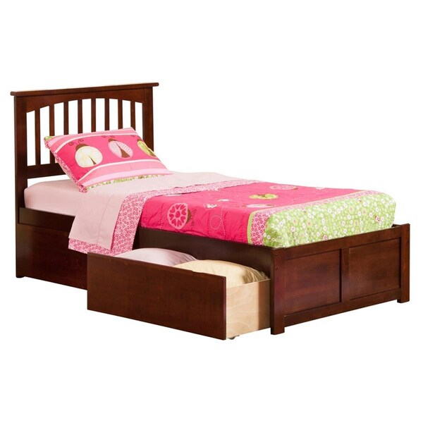 Atlantic Furniture Mission Match Footboard with Urban Bed Drawers x 1 - Antique Walnut, Full Size - AR8736114